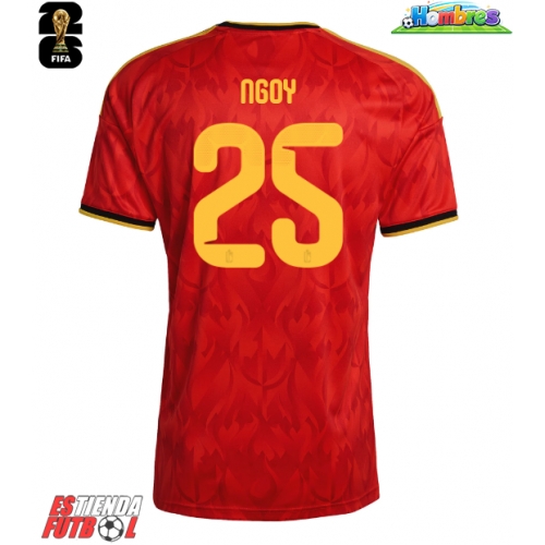 Bélgica Nathan Ngoy #25 Primera Equipación Mundial 2026 Manga Corta